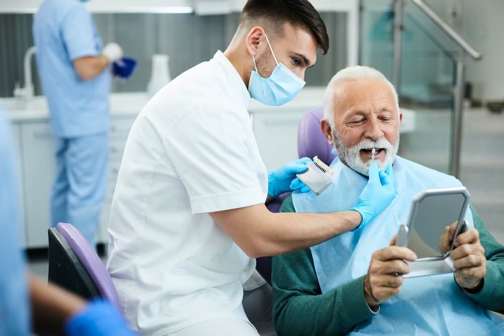 Elección del color del blanco de los diestes para cirugía oral